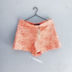 Zara Coral Zebra Print Shorts Size XLG